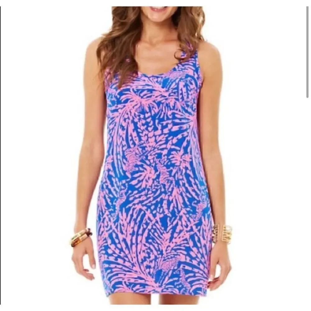 Lilly Pulitzer Rollin in the Grass Betty Dress Sleeveless Silk Zebra XS X-Small